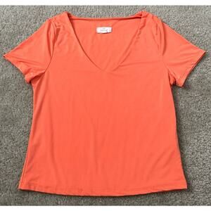 Live In The Moment Crop Top Shaped Fit V Neck Orange Women’s Size Large